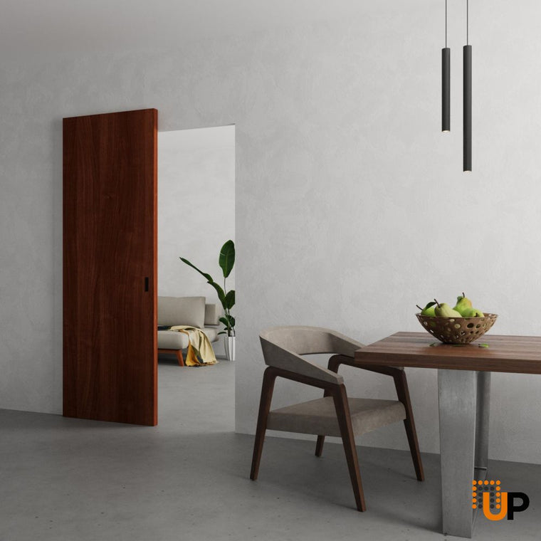 Hidden Barn | Wood Veneer Doors | Magic Concealed Sliding Set | Basic 3001