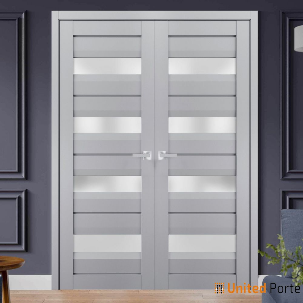 Interior Solid French Swing Door with Frosted Glass | Bathroom Bedroom ...