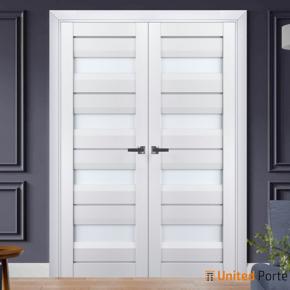Interior Solid French Swing Door with Frosted Glass | Bathroom Bedroom ...