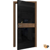 Invisible Solid Hidden Door with Handle | Sahara Black with Silver Hidden Frame | Modern Frameless Doors | Buy Doors Online