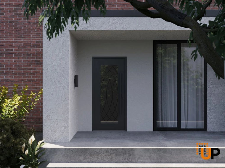 Front Exterior Prehung Aluminum Door | Entry Steel Metal Classic Painted Door |  Iron 1600
