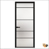 Single Aluminum Glass Swing Modern Aluminum Swing Door with Frosted Glass | Lumo 1908 Black