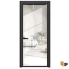 Single Aluminum Glass Swing Modern Aluminum Swing Door with Frosted Glass | Lumo 1800 Black