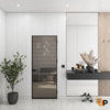 Single Aluminum Glass Swing Modern Aluminum Swing Door with Frosted Glass | Lumo 1801 Black