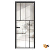 Single Aluminum Glass Swing Modern Aluminum Swing Door with Frosted Glass | Lumo 1806 Black