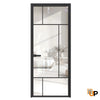 Single Aluminum Glass Swing Modern Aluminum Swing Door with Frosted Glass | Lumo 1807 Black
