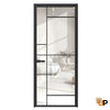 Single Aluminum Glass Swing Modern Aluminum Swing Door with Frosted Glass | Lumo 1809 Black