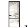 Single Aluminum Glass Swing Modern Aluminum Swing Door with Frosted Glass | Lumo 1812 Black