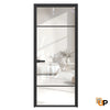 Single Aluminum Glass Swing Modern Aluminum Swing Door with Frosted Glass | Lumo 1815 Black