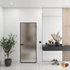 Single Aluminum Glass Swing Modern Aluminum Swing Door with Frosted Glass | Lumo 1900 Black (Copy)