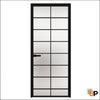 Single Aluminum Glass Swing Modern Aluminum Swing Door with Frosted Glass | Lumo 1903 Black