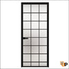 Single Aluminum Glass Swing Modern Aluminum Swing Door with Frosted Glass | Lumo 1904 Black