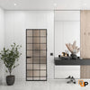 Single Aluminum Glass Swing Modern Aluminum Swing Door with Frosted Glass | Lumo 1904 Black