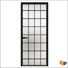 Single Aluminum Glass Swing Modern Aluminum Swing Door with Frosted Glass | Lumo 1905 Black