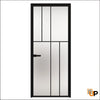 Single Aluminum Glass Swing Modern Aluminum Swing Door with Frosted Glass | Lumo 1906 Black