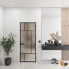 Single Aluminum Glass Swing Modern Aluminum Swing Door with Frosted Glass | Lumo 1907 Black