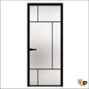 Single Aluminum Glass Swing Modern Aluminum Swing Door with Frosted Glass | Lumo 1907 Black