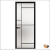 Single Aluminum Glass Swing Modern Aluminum Swing Door with Frosted Glass | Lumo 1909 Black