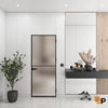 Single Aluminum Glass Swing Modern Aluminum Swing Door with Frosted Glass | Lumo 1911 Black