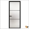 Single Aluminum Glass Swing Modern Aluminum Swing Door with Frosted Glass | Lumo 1912 Black