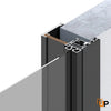 Single Aluminum Glass Swing Modern Aluminum Swing Door with Frosted Glass | Lumo 1900 Black