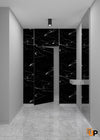 Invisible Solid Hidden Door with Handle | Modern Frameless Doors | Pietra and Nero Marquina | Buy Doors Online