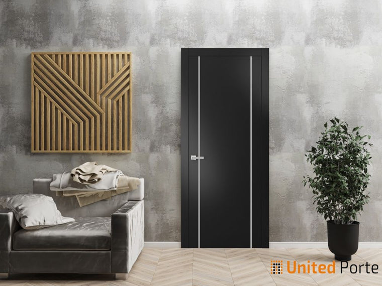 Modern Solid Interior Door with Handle |  Bathroom Bedroom Sturdy Doors | Planum 0410