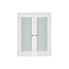 Nova Triplex 056 Soft White Laminated Modern Interior Door | Frosted Glass | Buy Doors Online