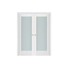 Nova Triplex 056 Soft White Laminated Modern Interior Door | Frosted Glass | Buy Doors Online