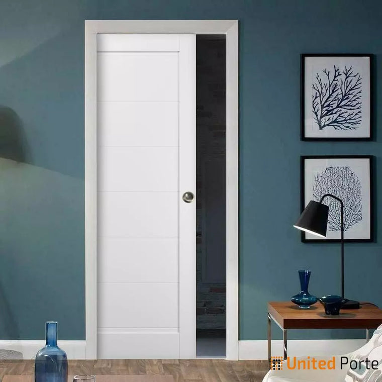 Panel Pocket Door with Frames | Solid Wood Interior Doors I Quadro 4115