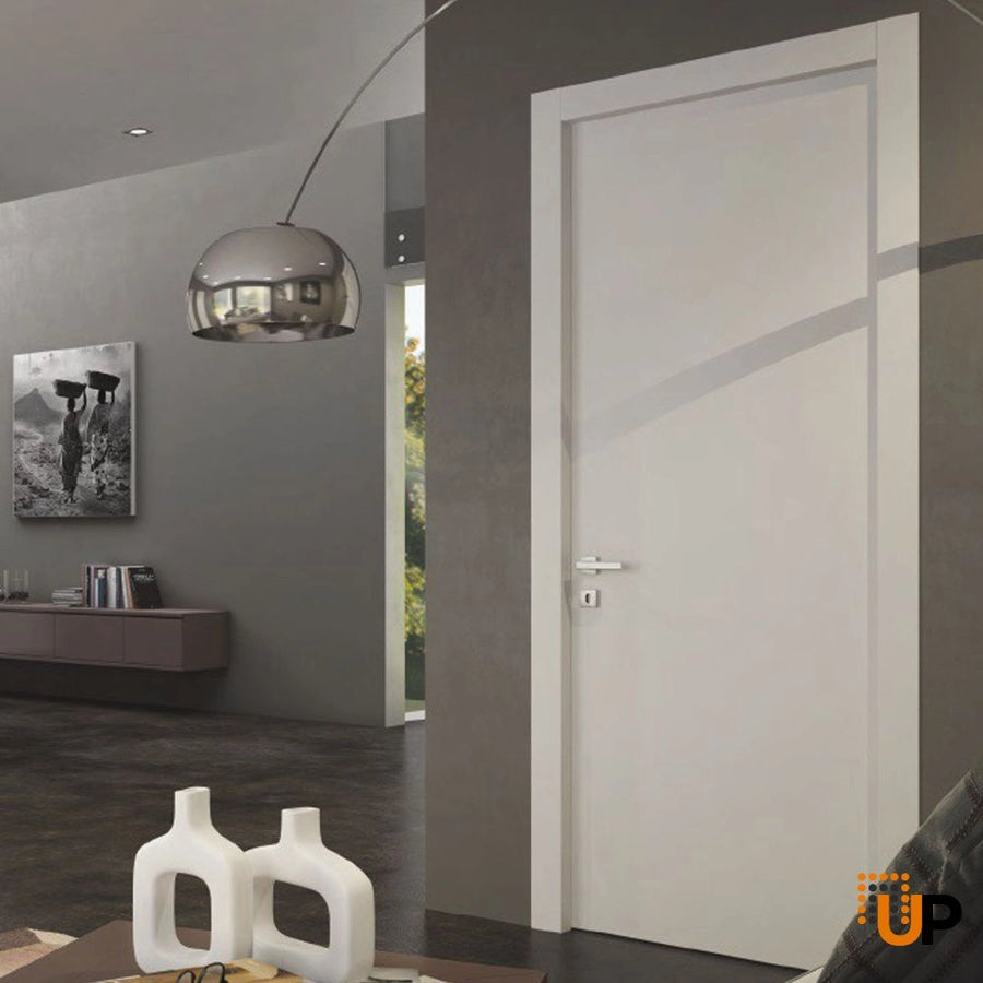 Single solid wood with honeycomb flush interior swing door | Planum 0010 White