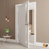 Single solid core pivot interior pivot doors with Frosted Glass | Planum 0660