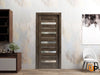 Sliding French Pocket Door with Frosted Glass | Solid Wood Interior Bedroom Sturdy Doors | Quadro 4445