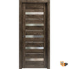 Sliding French Pocket Door with Frosted Glass | Solid Wood Interior Bedroom Sturdy Doors | Quadro 4445