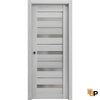 Sliding French Pocket Door with Frosted Glass | Solid Wood Interior Bedroom Sturdy Doors | Quadro 4445