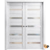Sliding French Pocket Door with Frosted Glass | Solid Wood Interior Bedroom Sturdy Doors | Quadro 4445
