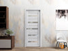 Sliding French Pocket Door with Frosted Glass | Solid Wood Interior Bedroom Sturdy Doors | Quadro 4445