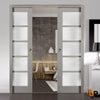 Sliding French Pocket Door with Frosted Opaque Glass | Solid Panel Interior Doors | Quadro 4002