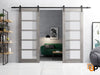 Sturdy Barn Door with Frosted Opaque Glass | Solid Panel Interior Doors | Quadro 4002
