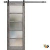Sturdy Barn Door with Frosted Opaque Glass | Solid Panel Interior Doors | Quadro 4002