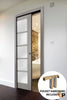 Sliding French Pocket Door with Frosted Opaque Glass | Solid Panel Interior Doors | Quadro 4002