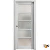 Sliding French Pocket Door with Frosted Opaque Glass | Solid Panel Interior Doors | Quadro 4002