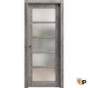 Sliding French Pocket Door with Frosted Opaque Glass | Solid Panel Interior Doors | Quadro 4002