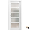 Sliding French Pocket Door with Frosted Opaque Glass | Solid Panel Interior Doors | Quadro 4002