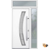 Front Exterior Prehung Steel Door | Stainless Inserts Single Modern Painted Door | Deux 6500