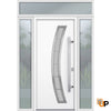 Front Exterior Prehung Steel Door | Stainless Inserts Single Modern Painted Door | Deux 6500