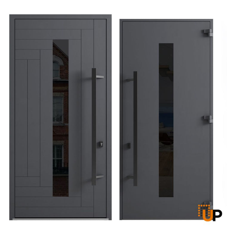 Front Exterior Prehung Steel Door | Entry Metal Modern Painted Door | Ronex 0130 96"
