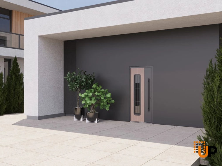 Front Exterior Aluminum Door | Prehung Entry Steel Metal Modern Painted Door | Ronex 0511