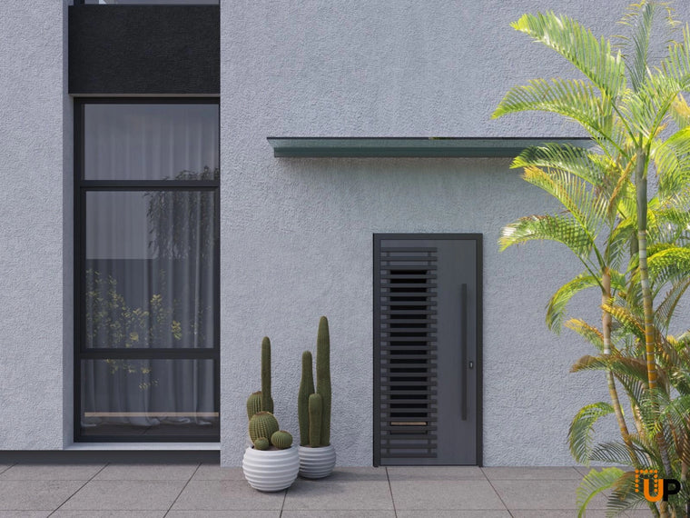 Front Exterior Aluminum Door | Prehung Entry Steel Metal Modern Painted Door | Ronex 0633