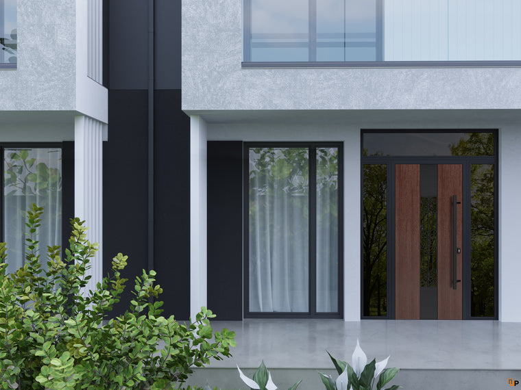 Front Exterior Prehung Steel Door | Entry Metal Modern Painted Door | Ronex 1205